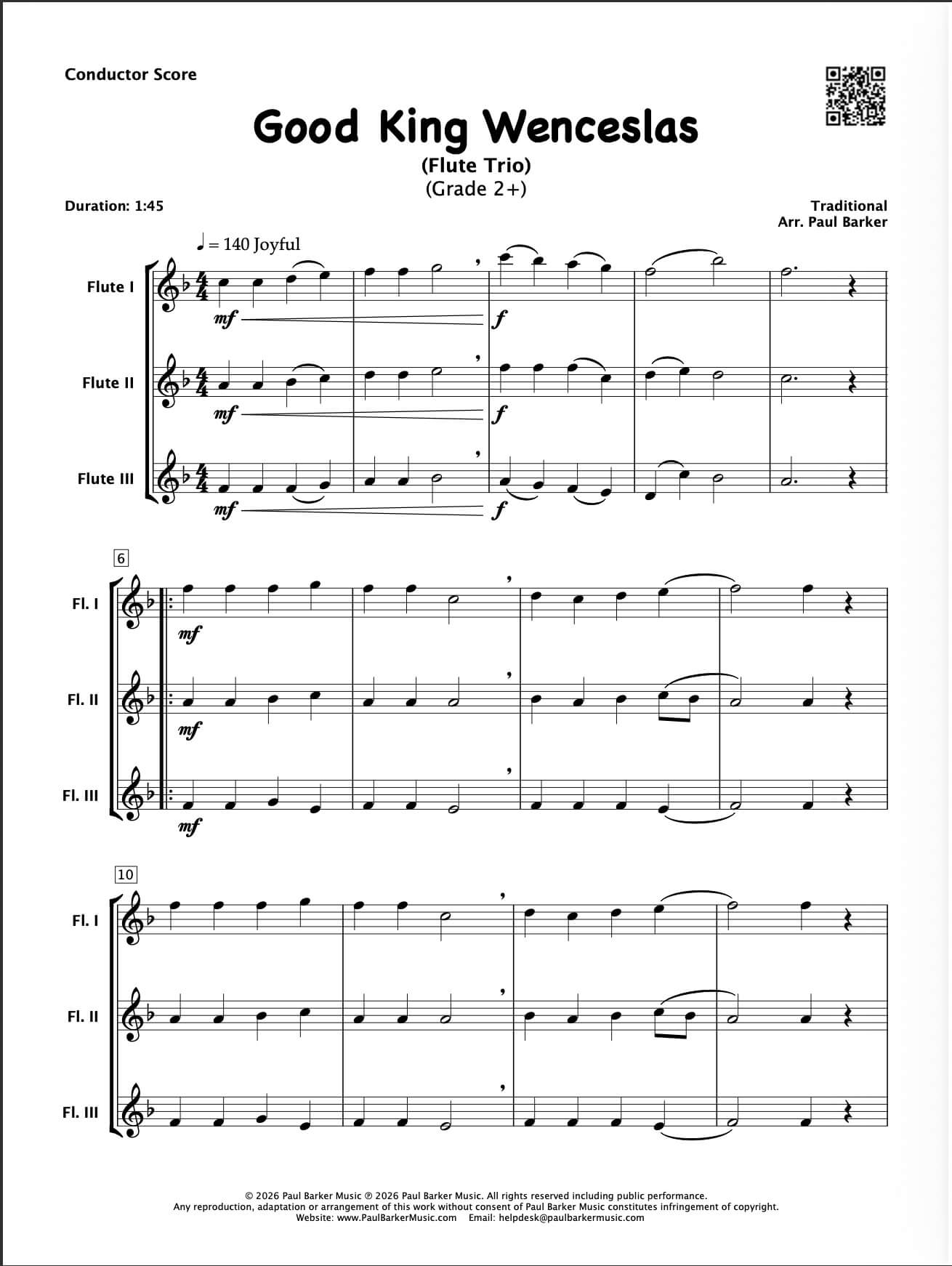 Good King Wenceslas (Flute Trio)
