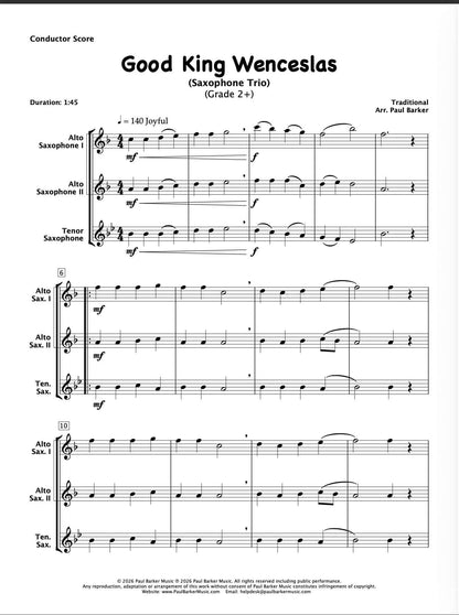 Good King Wenceslas (Saxophone Trio)