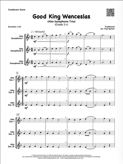 Good King Wenceslas (Alto Saxophone Trio)