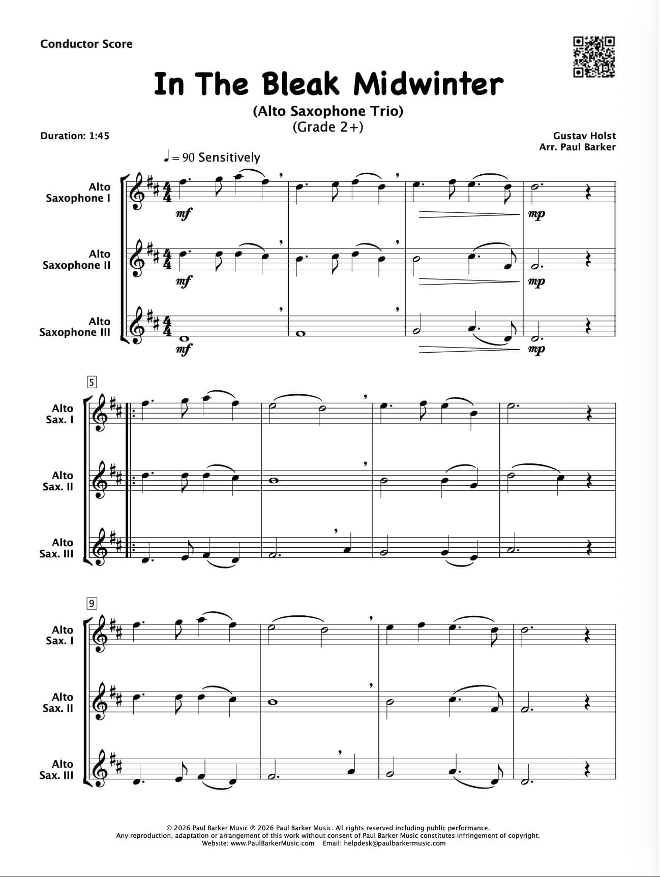 Christmas Alto Saxophone Trios Book 4