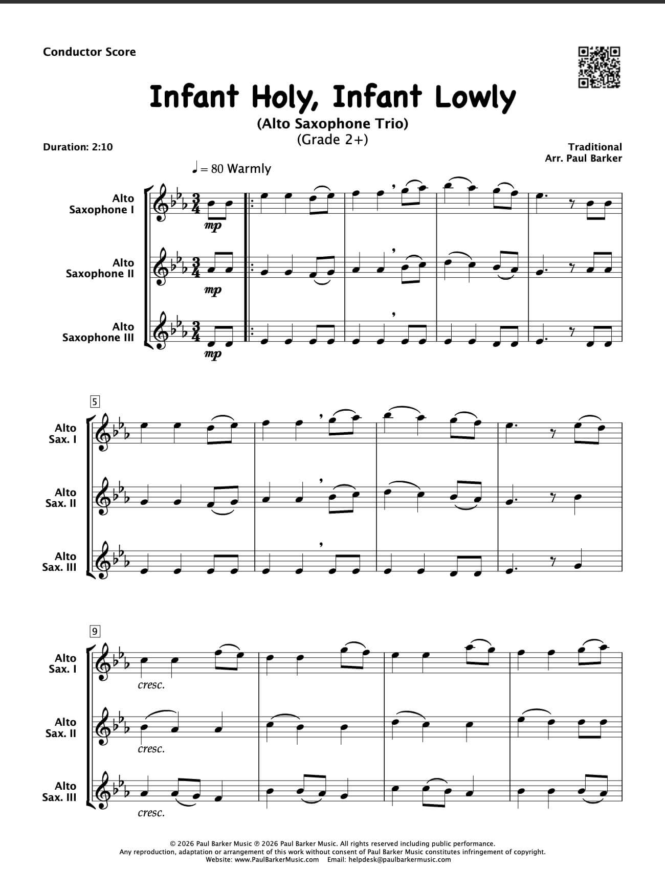 Christmas Alto Saxophone Trios Book 4