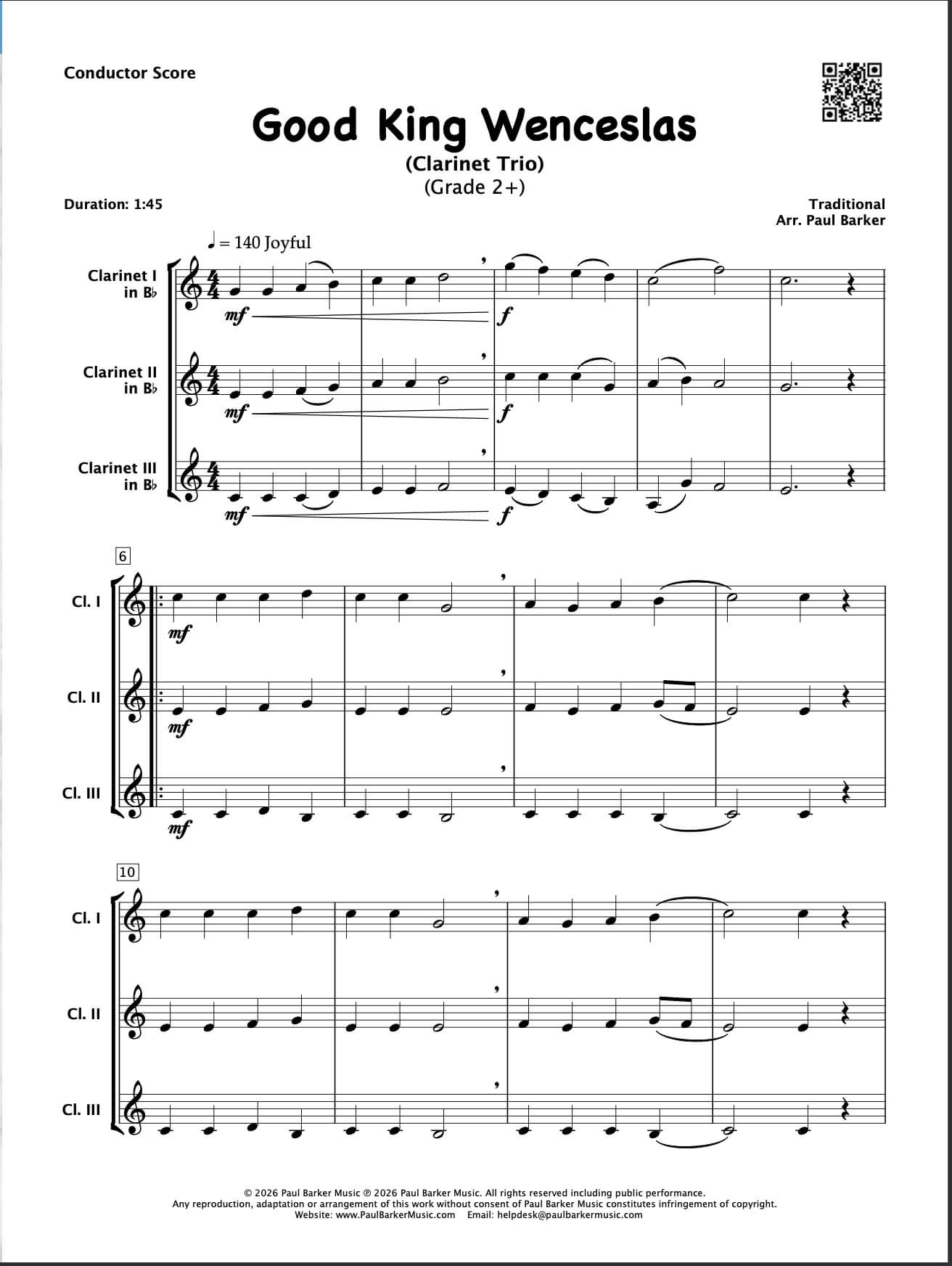 Christmas Clarinet Trios Book 4