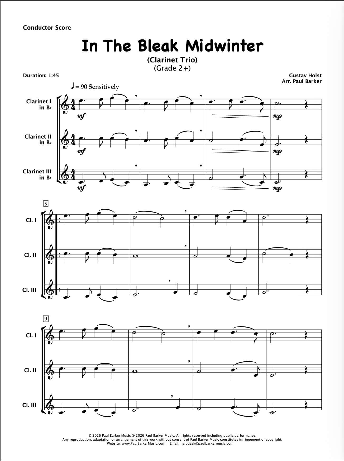 Christmas Clarinet Trios Book 4