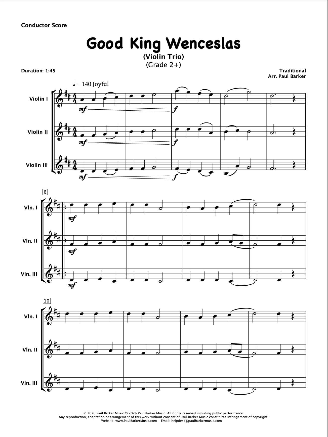 Christmas Violin Trios Book 4