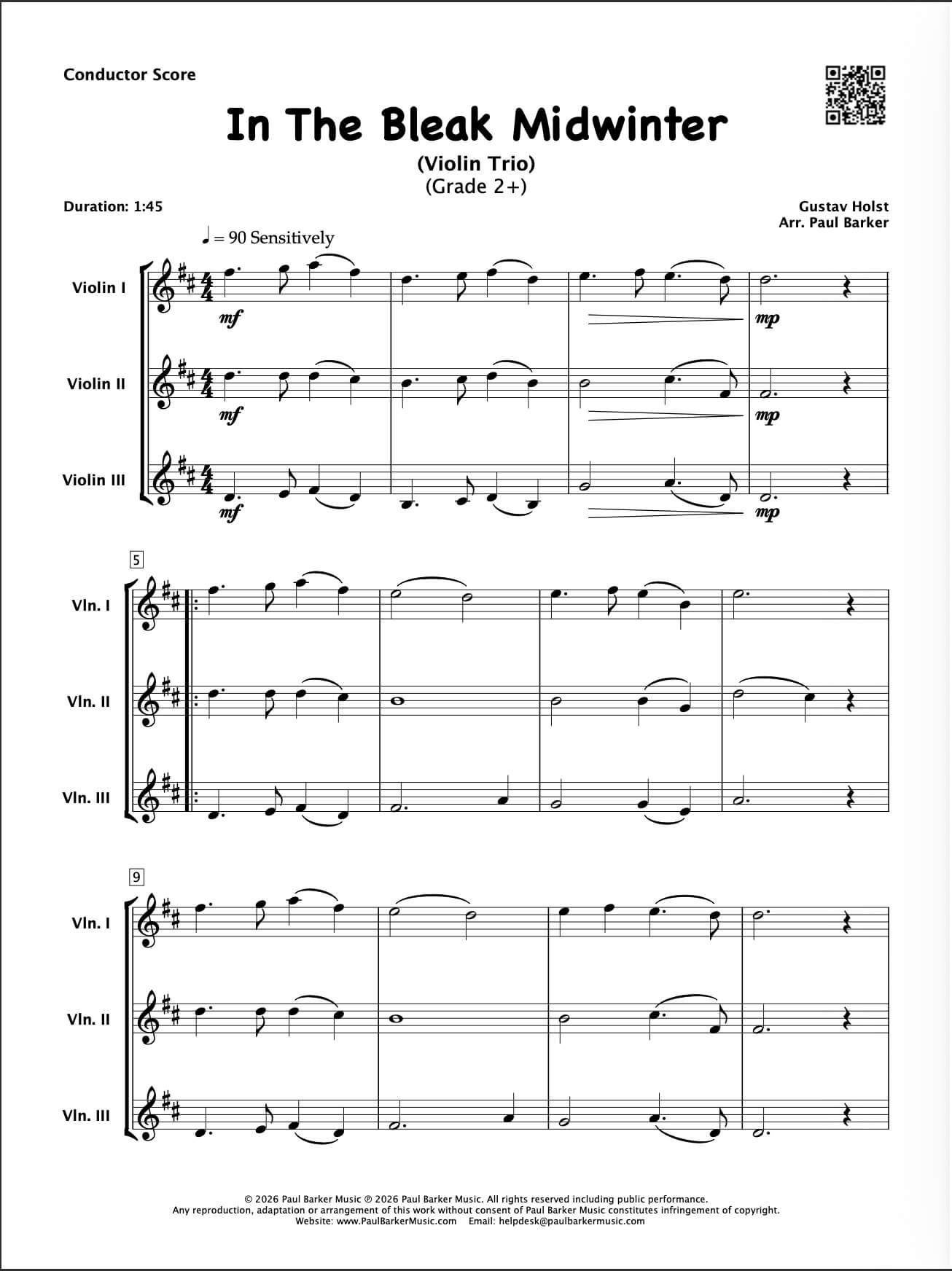 Christmas Violin Trios Book 4