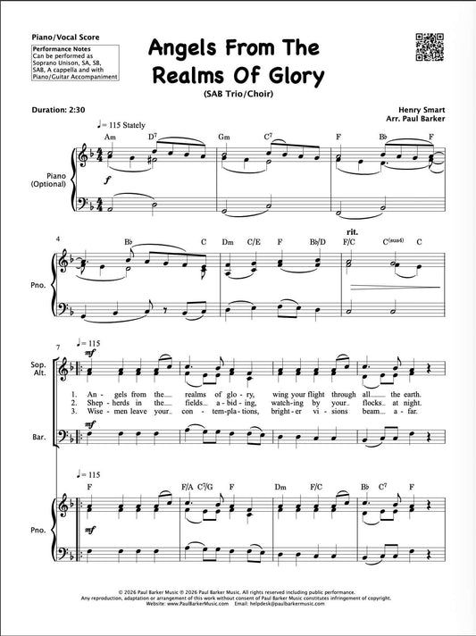 Angels From The Realms Of Glory (SAB Choir)