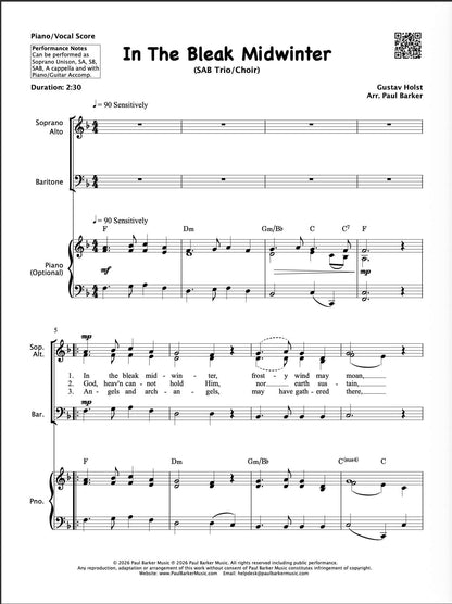 In The Bleak Midwinter (SAB Choir)