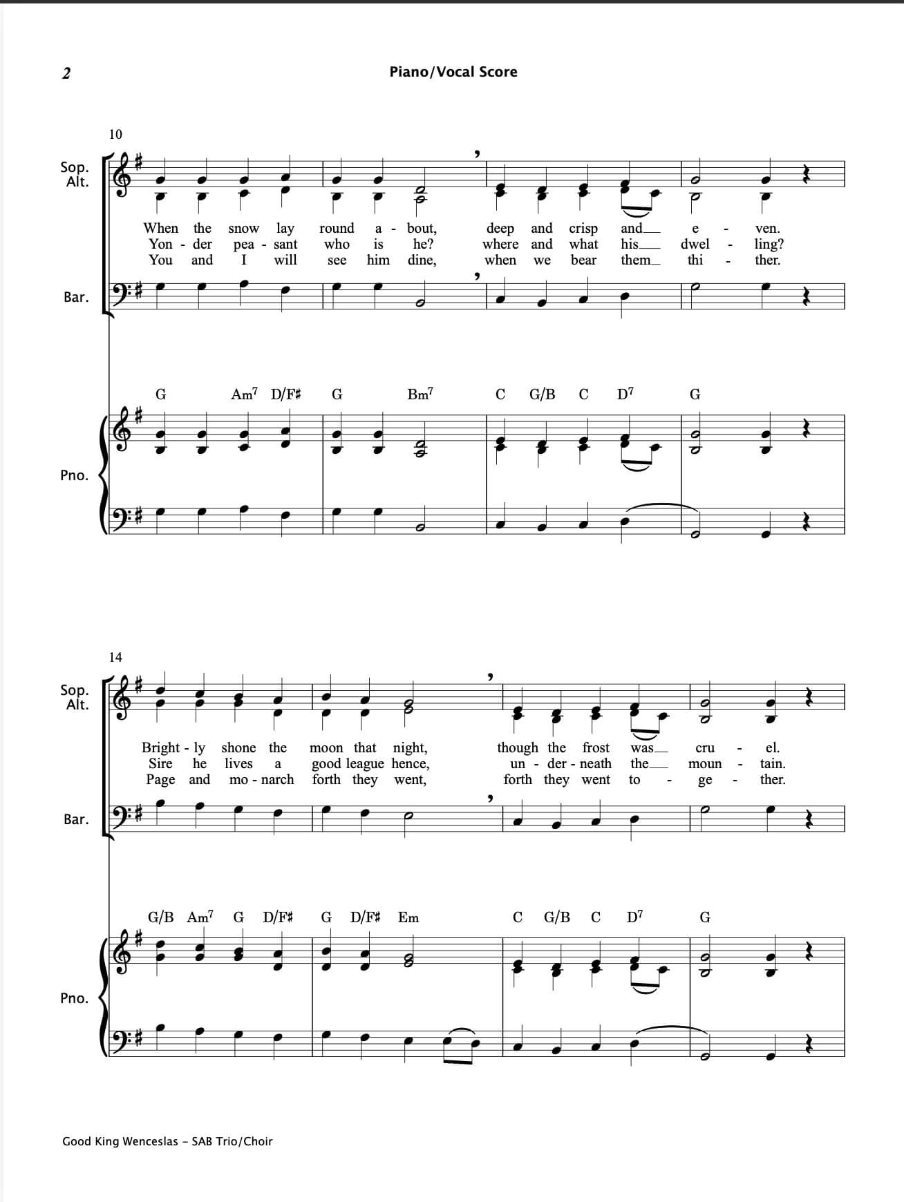 Good King Wenceslas (SAB Choir)