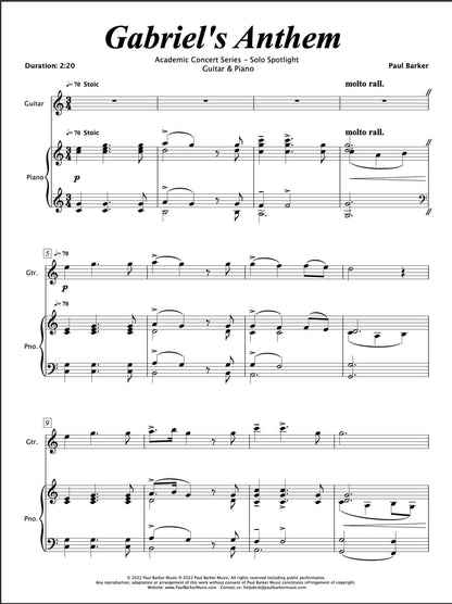 Gabriel's Anthem [Electric Guitar & Piano]