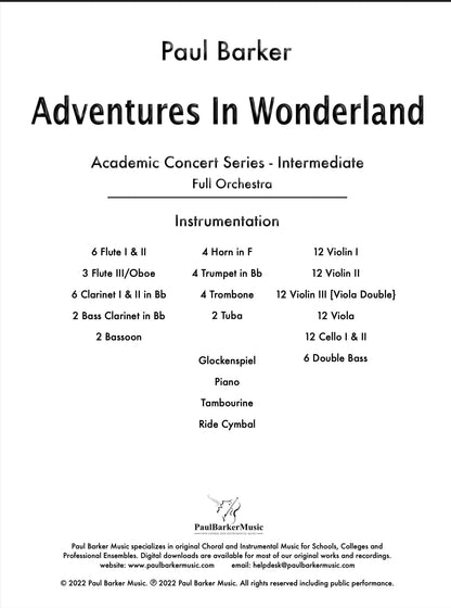 Adventures In Wonderland - Paul Barker Music 