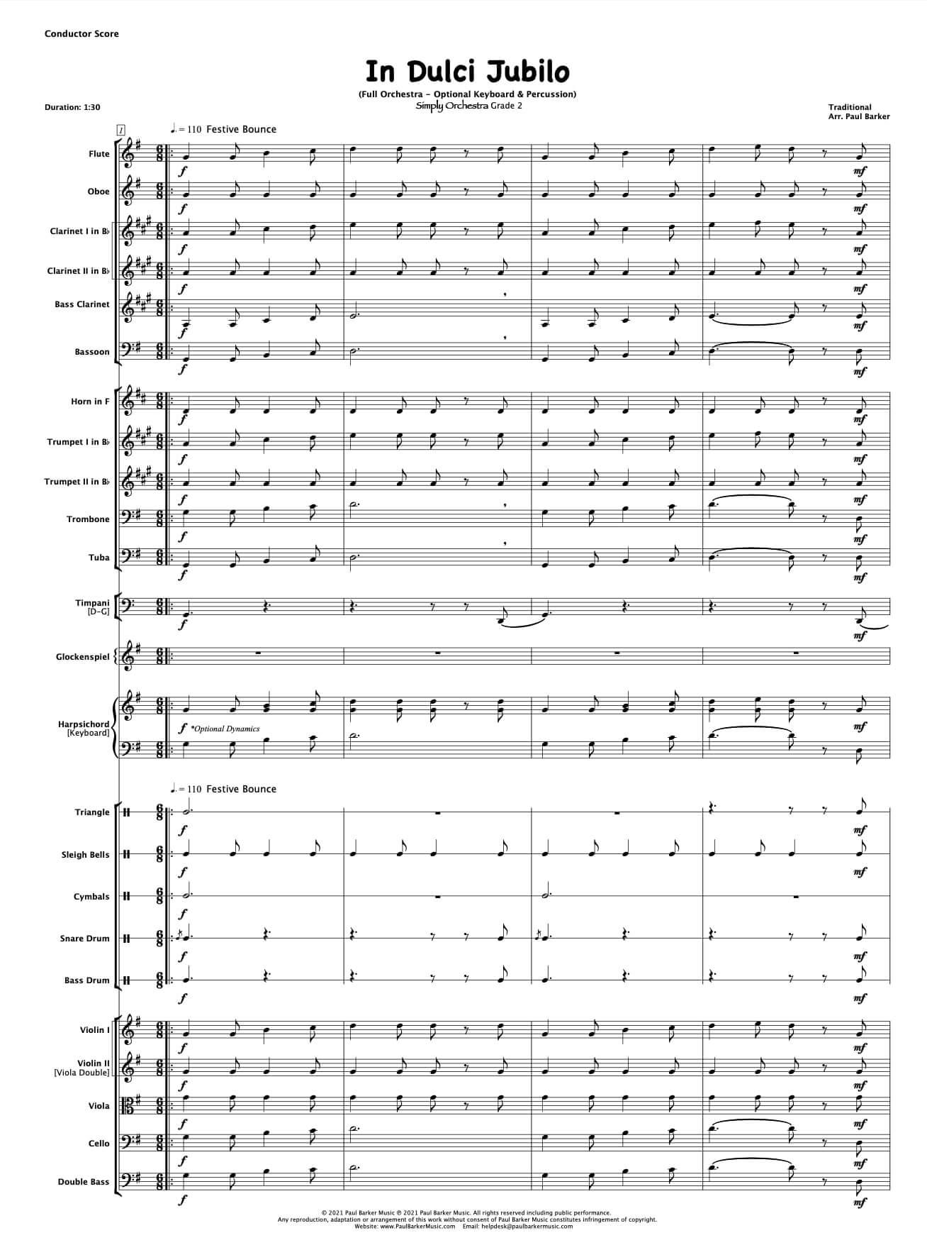 In Dulci Jubilo (Full Orchestra) - Paul Barker Music 