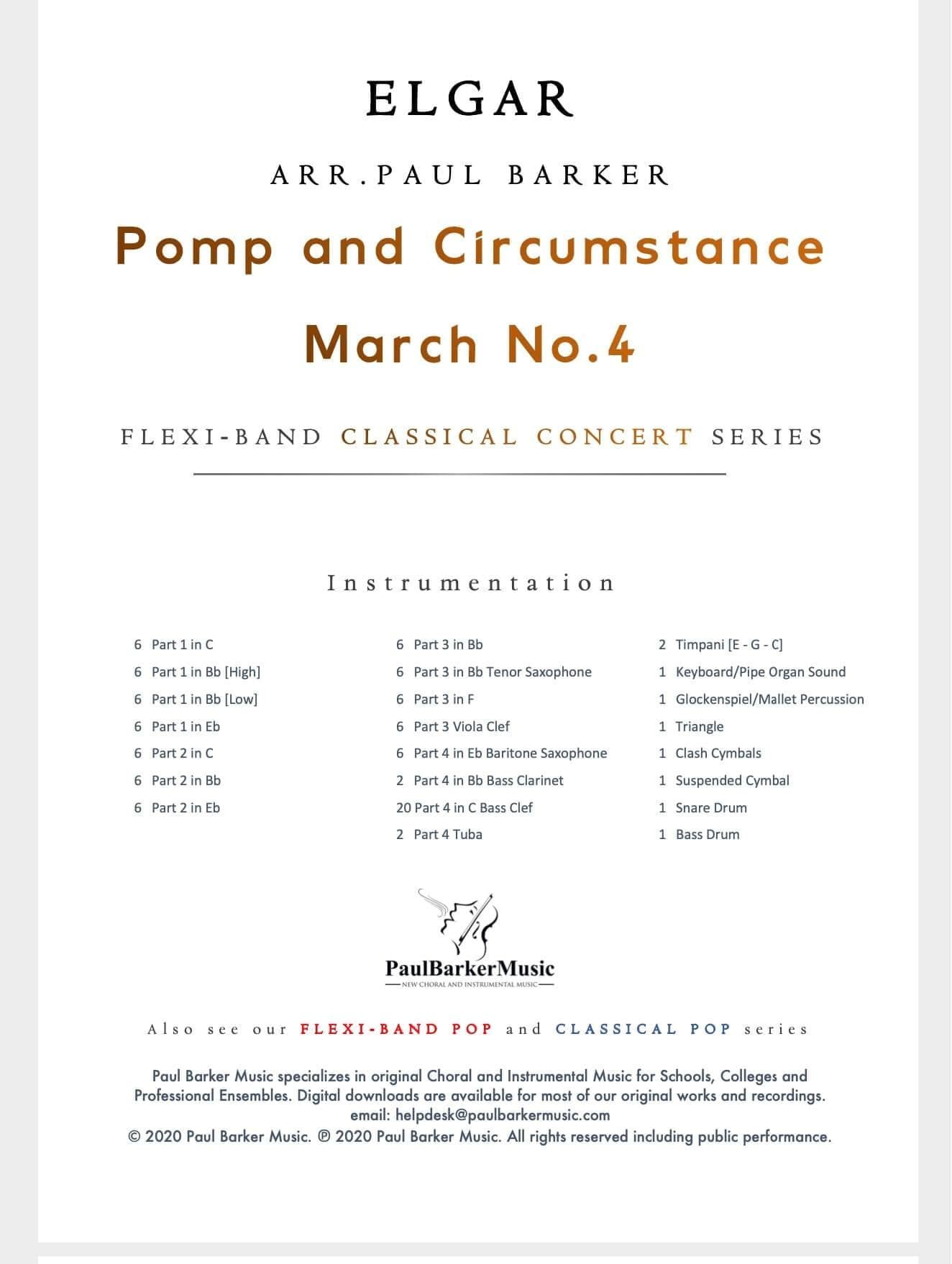 Pomp and Circumstance March No.4 - Paul Barker Music 