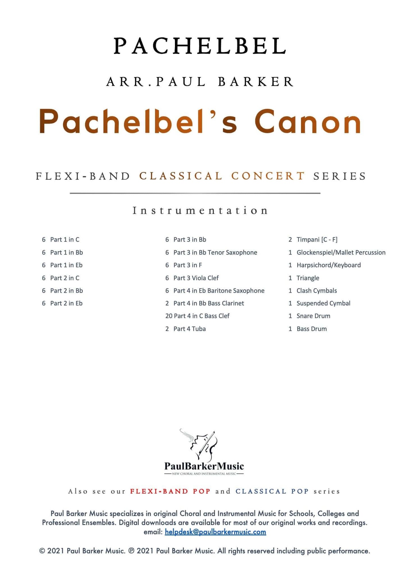 Pachelbel's Canon - Paul Barker Music 