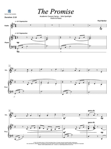 The Promise [Violin & Piano] - Paul Barker Music 