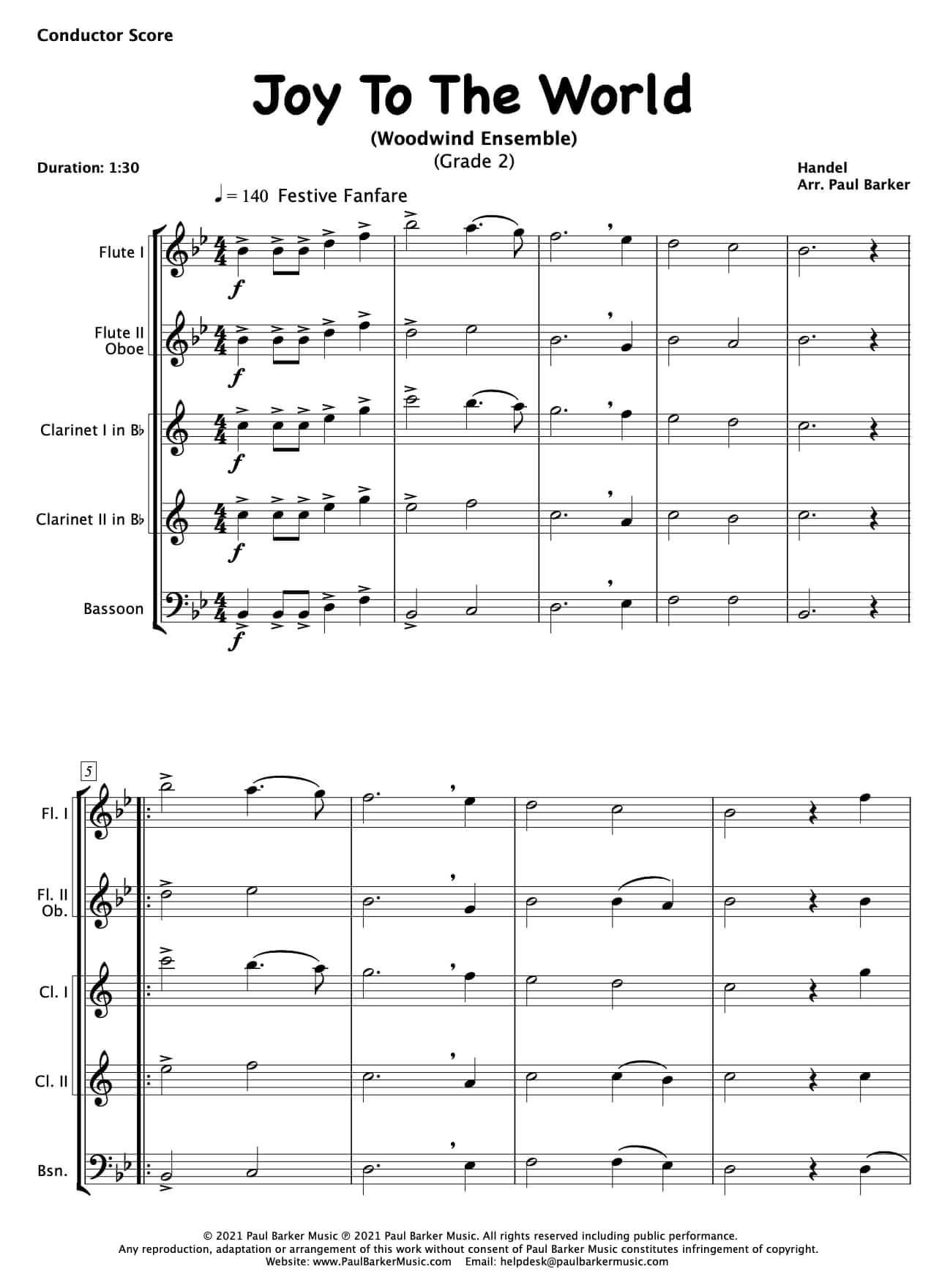 Christmas Woodwind Ensembles - Book 1 - Paul Barker Music 