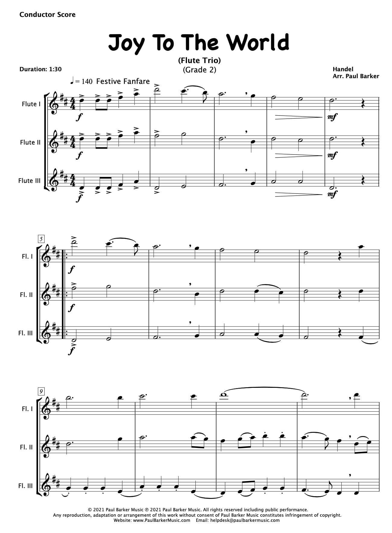 Christmas Flute Trios - Book 1 - Paul Barker Music 
