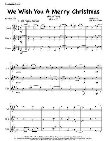 We Wish You A Merry Christmas (Flute Trio) - Paul Barker Music 