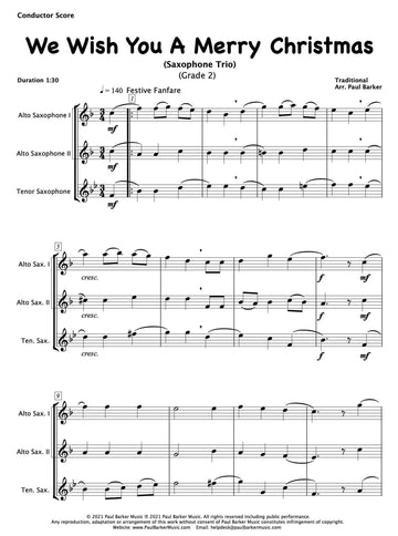 We Wish You A Merry Christmas (Saxophone Trio) - Paul Barker Music 