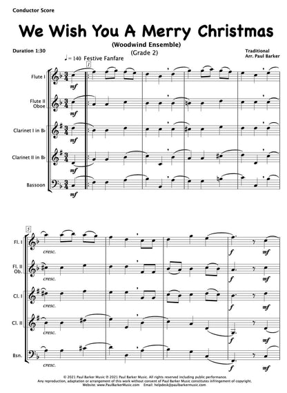We Wish You A Merry Christmas (Woodwind Ensemble) - Paul Barker Music 