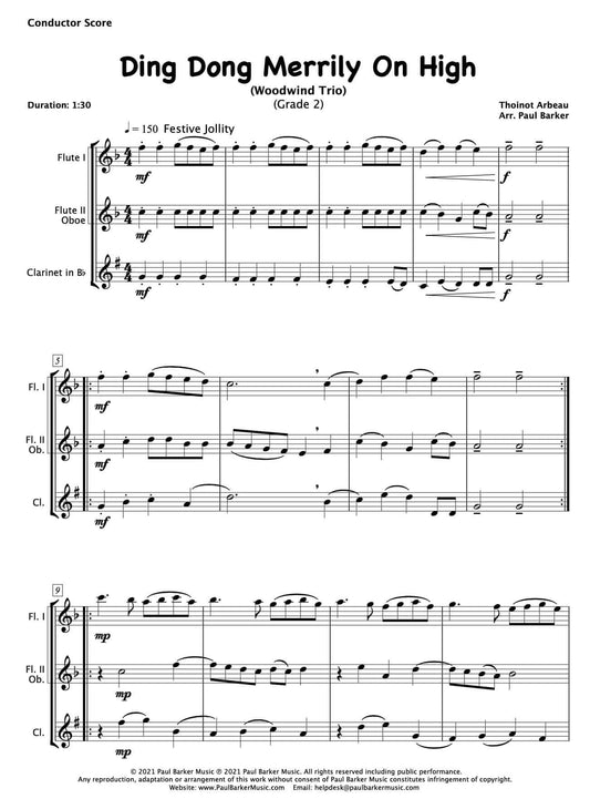 Ding Dong Merrily On High (Woodwind Trio) - Paul Barker Music 