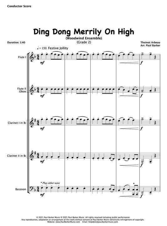 Ding Dong Merrily On High (Woodwind Ensemble) - Paul Barker Music 
