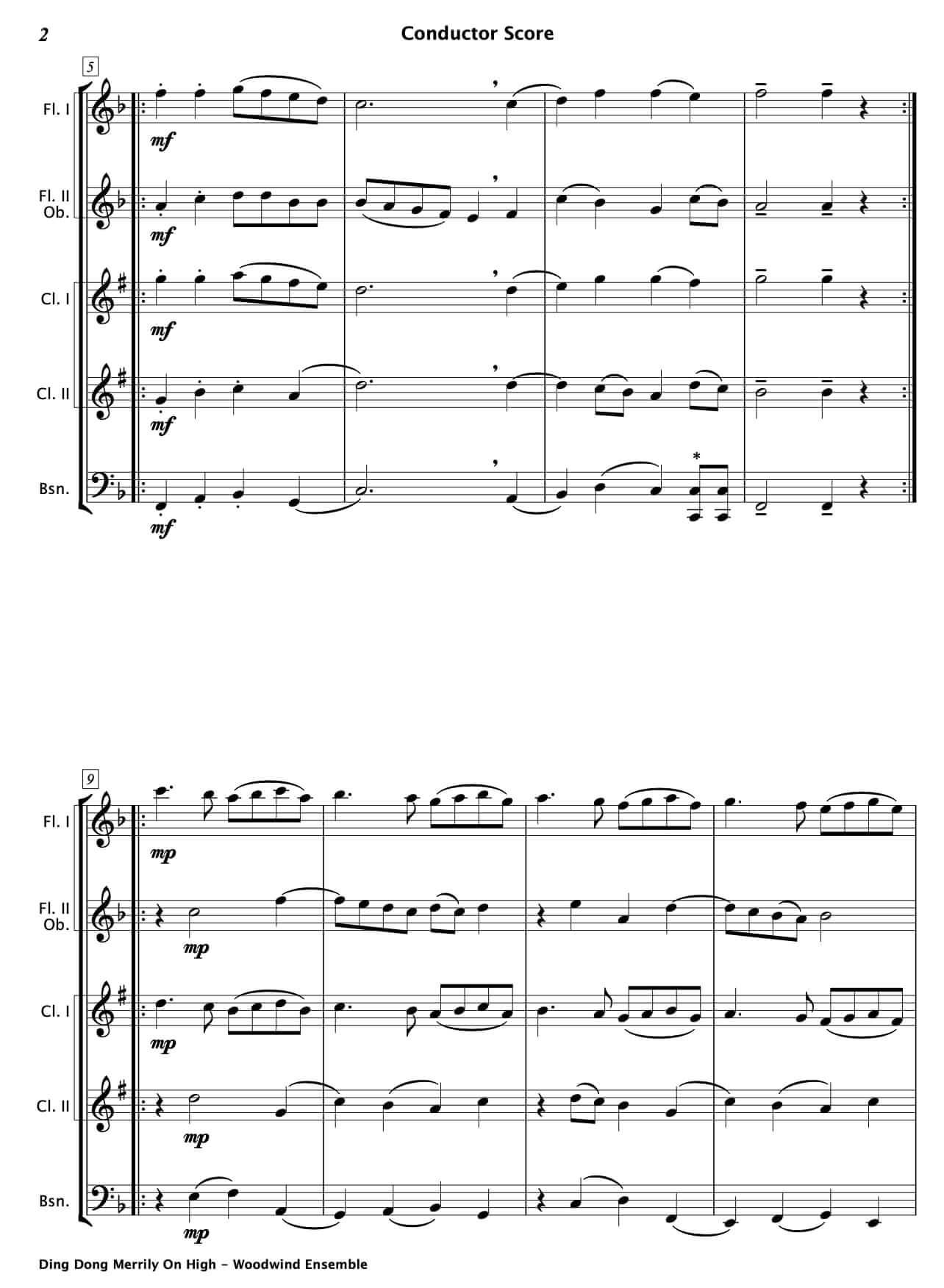 Ding Dong Merrily On High (Woodwind Ensemble) - Paul Barker Music 