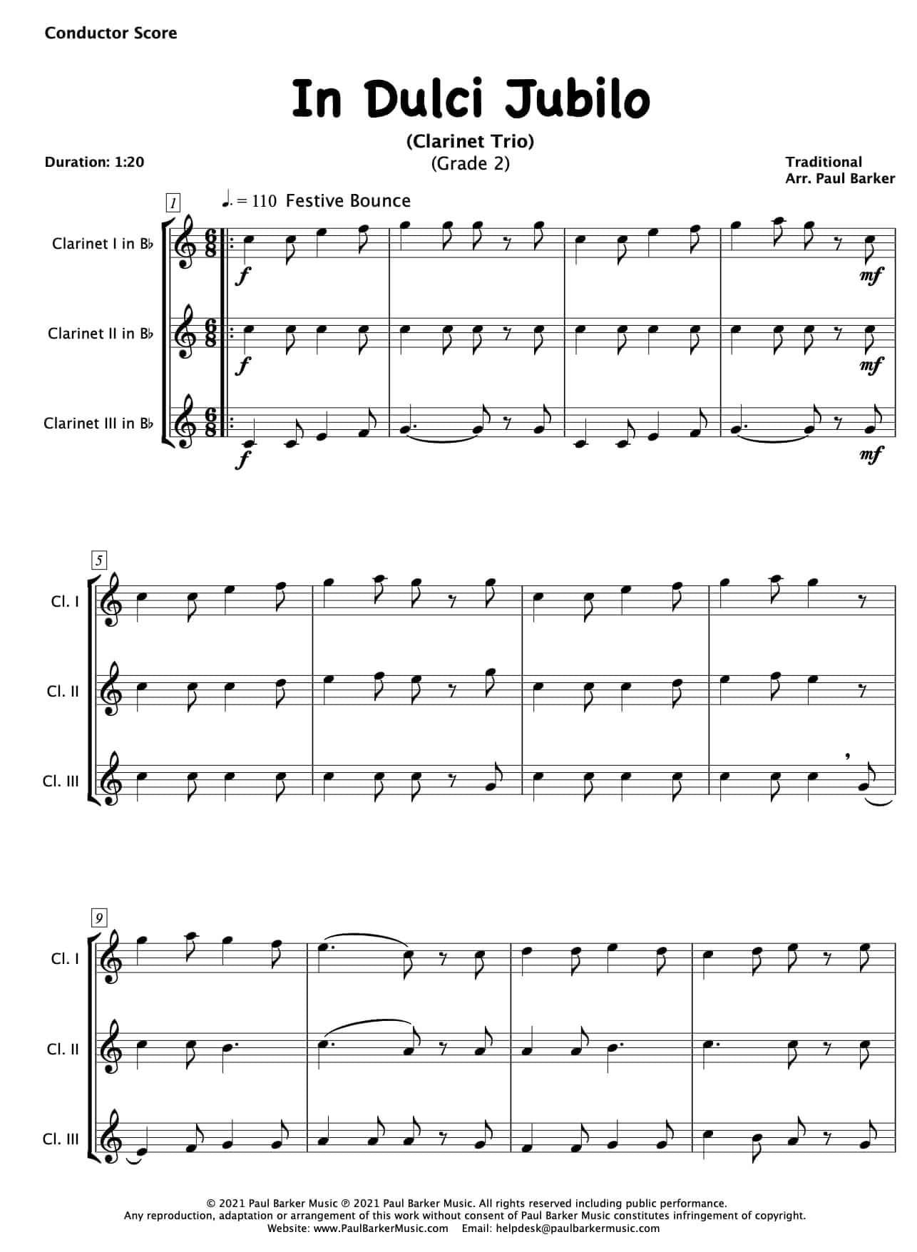 Christmas Clarinet Trios - Book 1 - Paul Barker Music 