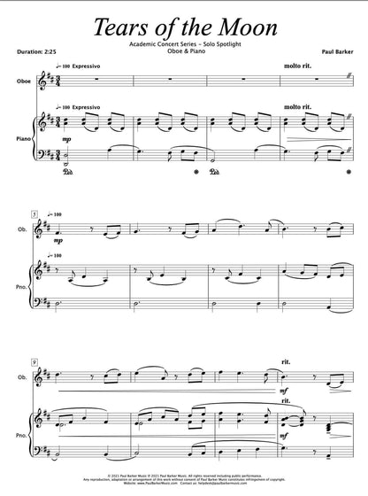 Tears of the Moon [Oboe & Piano] - Paul Barker Music 