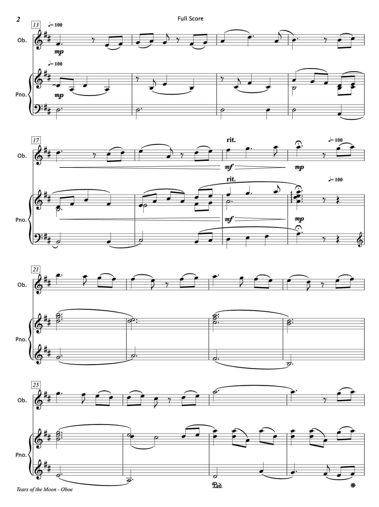 Tears of the Moon [Oboe & Piano] - Paul Barker Music 