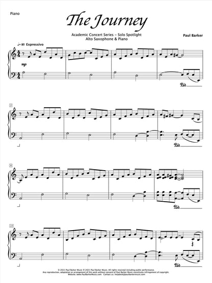 The Journey [Alto Saxophone & Piano] - Paul Barker Music 