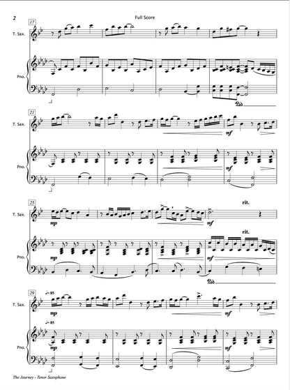 The Journey [Tenor Saxophone & Piano] - Paul Barker Music 