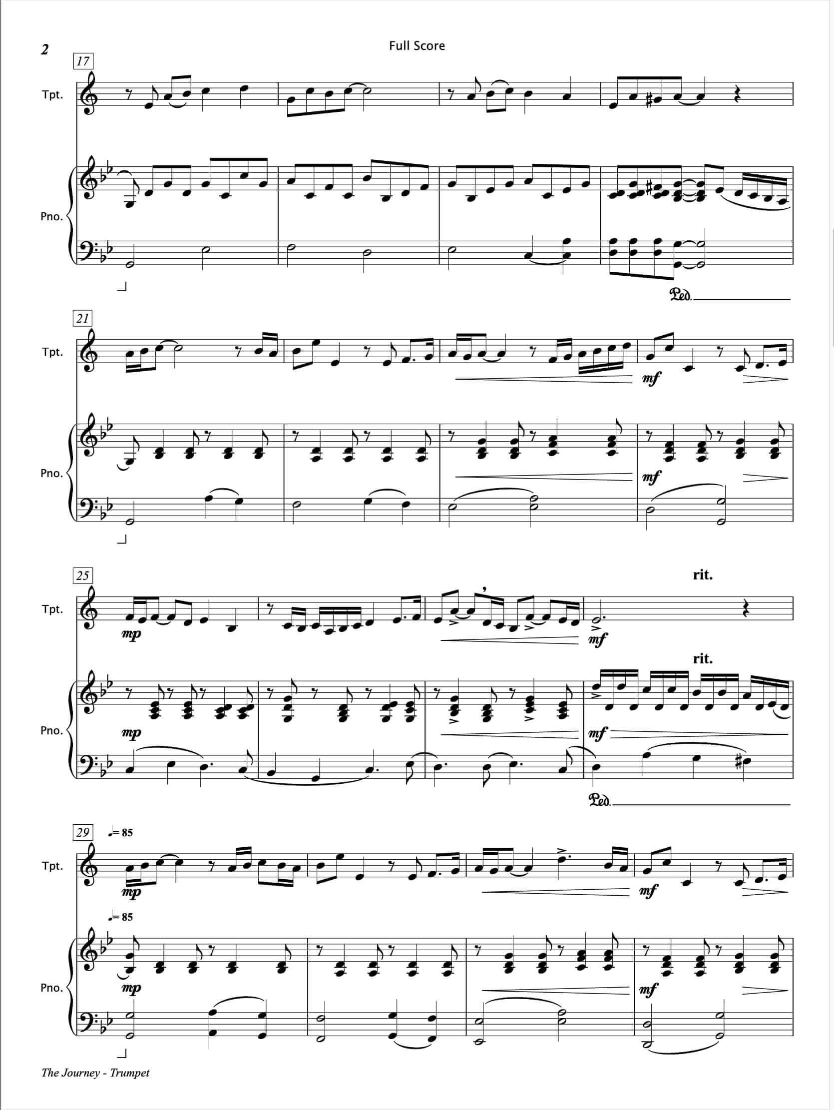The Journey[Trumpet & Piano] - Paul Barker Music 