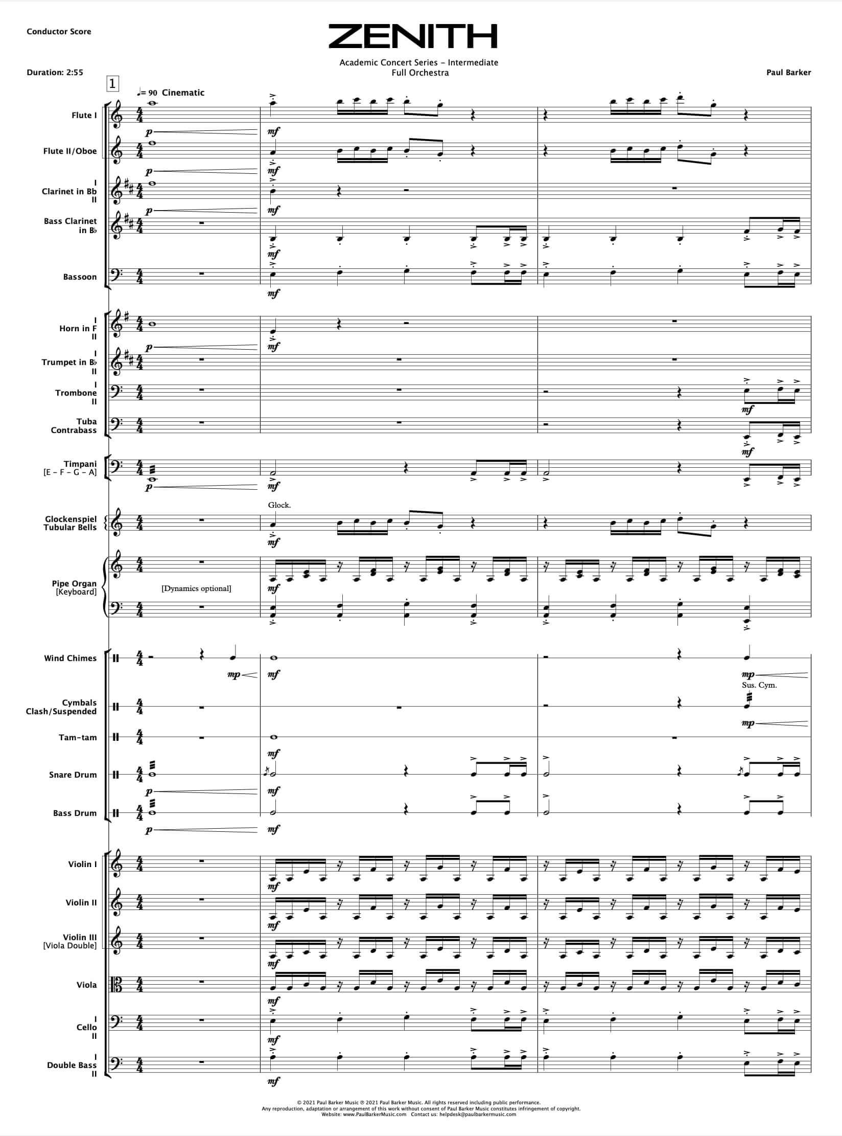 Zenith [Full Orchestra] - Paul Barker Music 