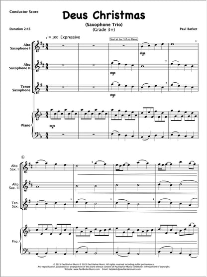 Deus Christmas (Saxophone Trio) - Paul Barker Music 