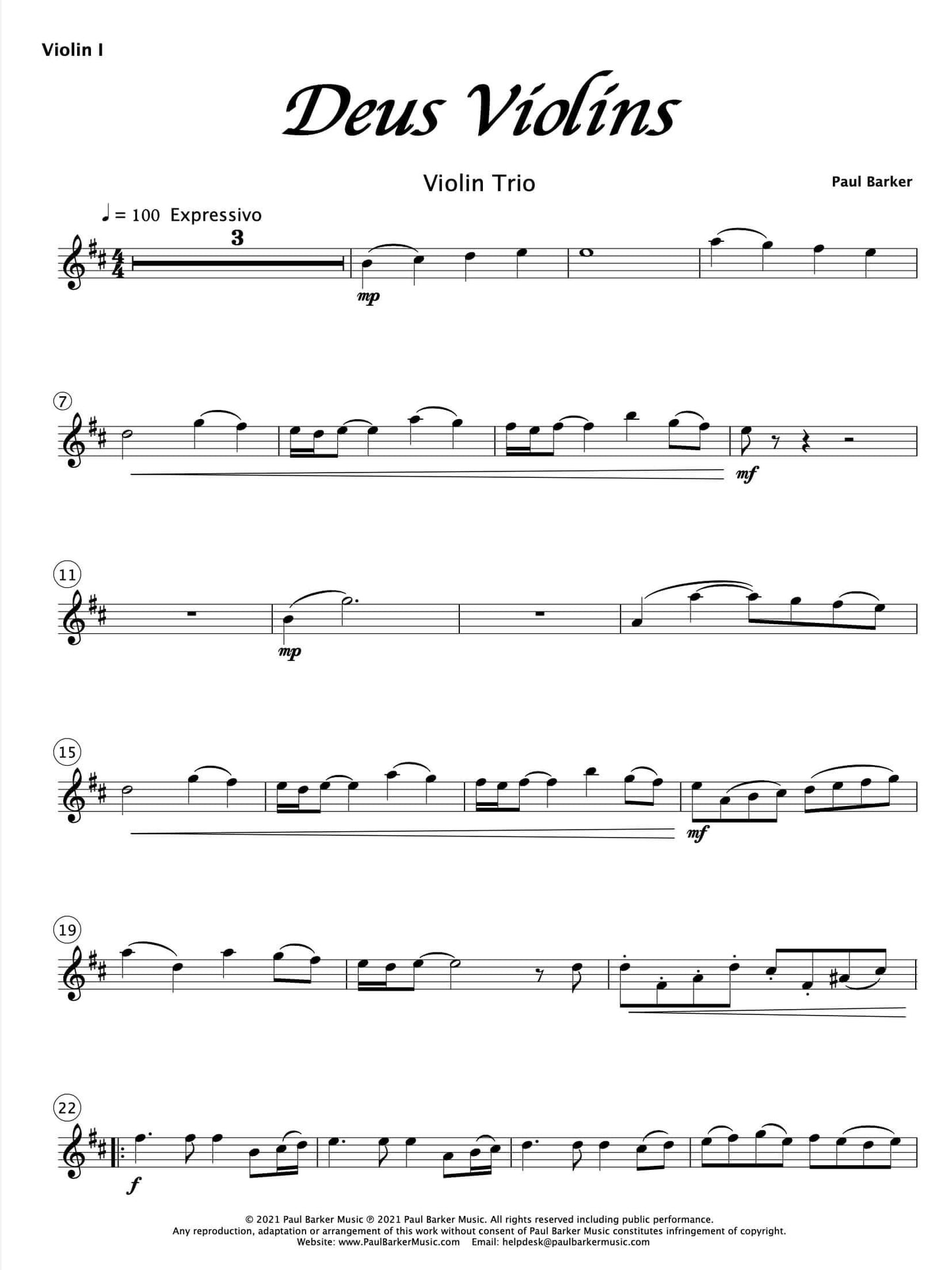 Deus Violins - Paul Barker Music 