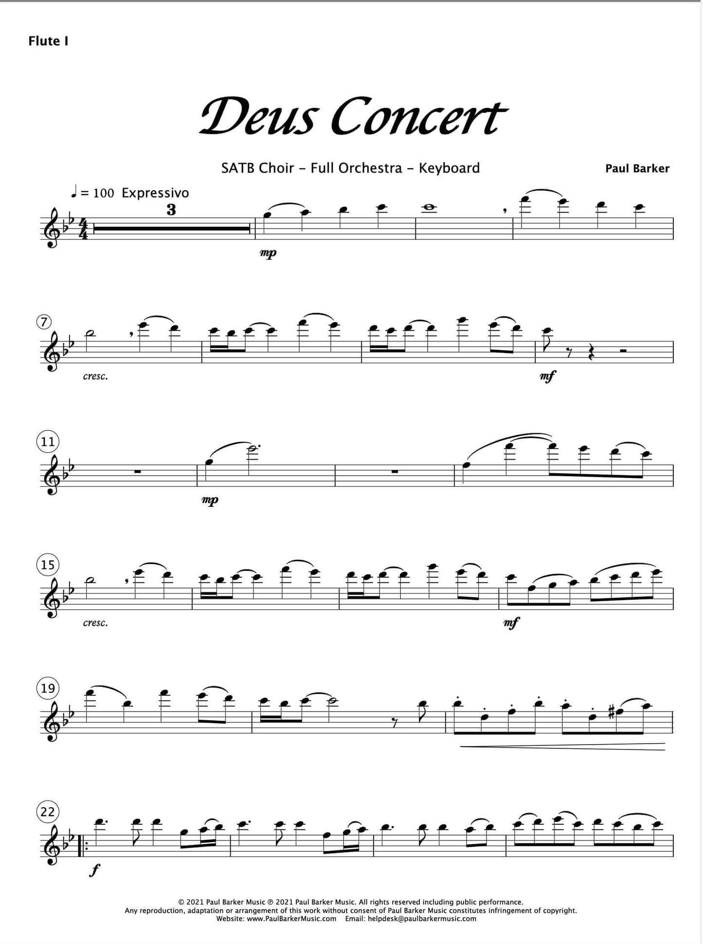Deus Concert - Paul Barker Music 