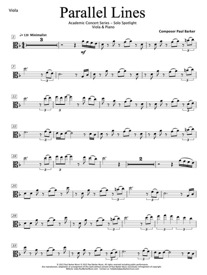 Parallel Lines (Viola & Piano) - Paul Barker Music 