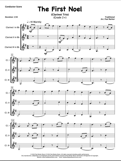 The First Noel (Clarinet Trio) - Paul Barker Music 