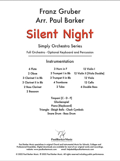 Silent Night (Full Orchestra) - Paul Barker Music 