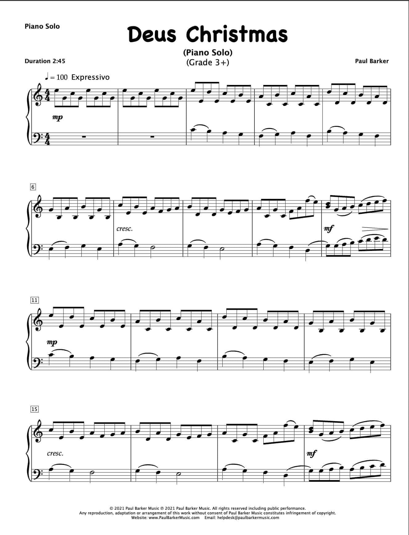 Christmas Piano Solos - Book 2 - Paul Barker Music 