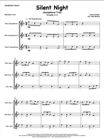 Christmas Saxophone Trios - Book 2 - Paul Barker Music 