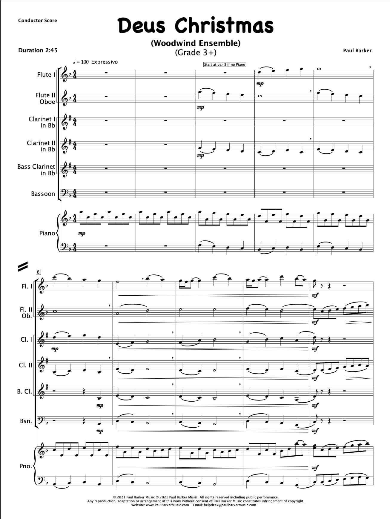 Christmas Woodwind Ensembles - Book 2 - Paul Barker Music 