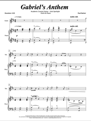 Gabriel's Anthem [Violin & Piano]