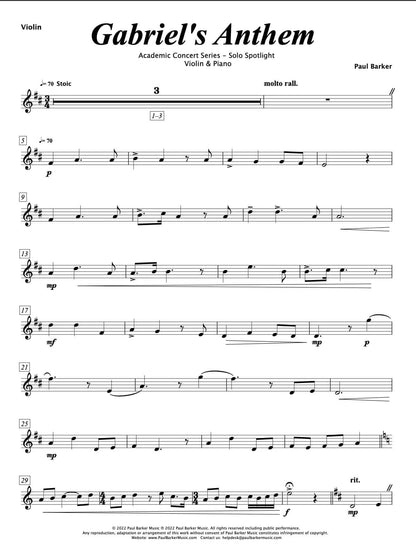 Gabriel's Anthem [Violin & Piano]