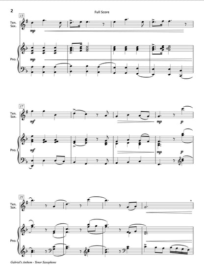 Gabriel's Anthem [Tenor Saxophone & Piano]