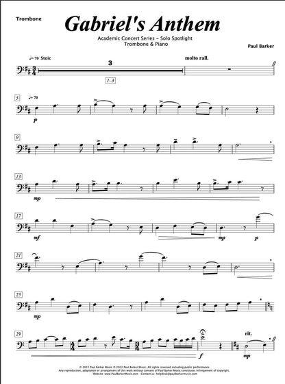 Gabriel's Anthem [Trombone & Piano]