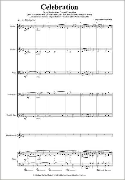 Celebration (String Orchestra) - Paul Barker Music 