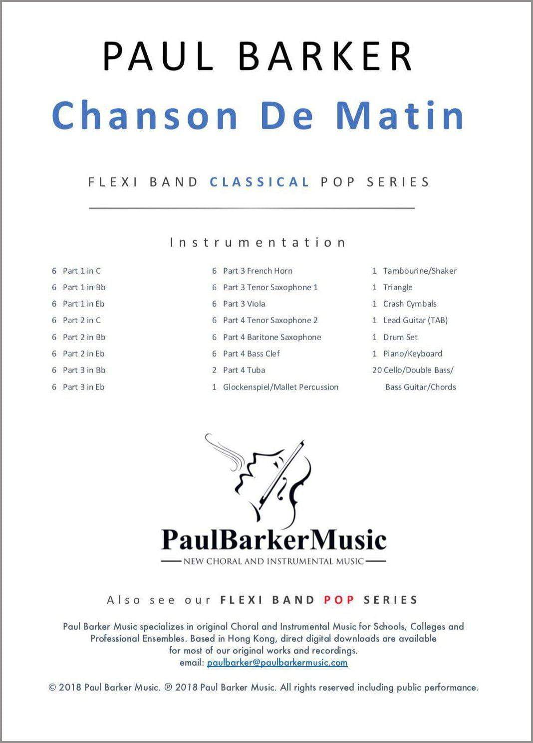 Chanson De Matin - Paul Barker Music 