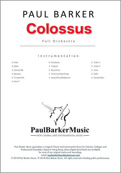 Colossus (Full Orchestra) - Paul Barker Music 