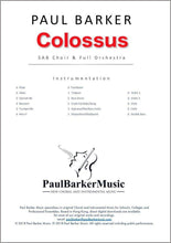 Load image into Gallery viewer, Colossus (SAB Choir &amp; Orchestra) - Paul Barker Music 